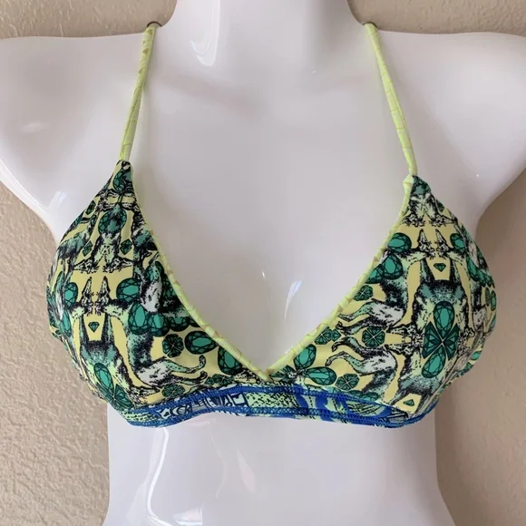 MAAJI Reversible Art Essence Print Strappy Bikini Top Size M - Picture 1 of 6